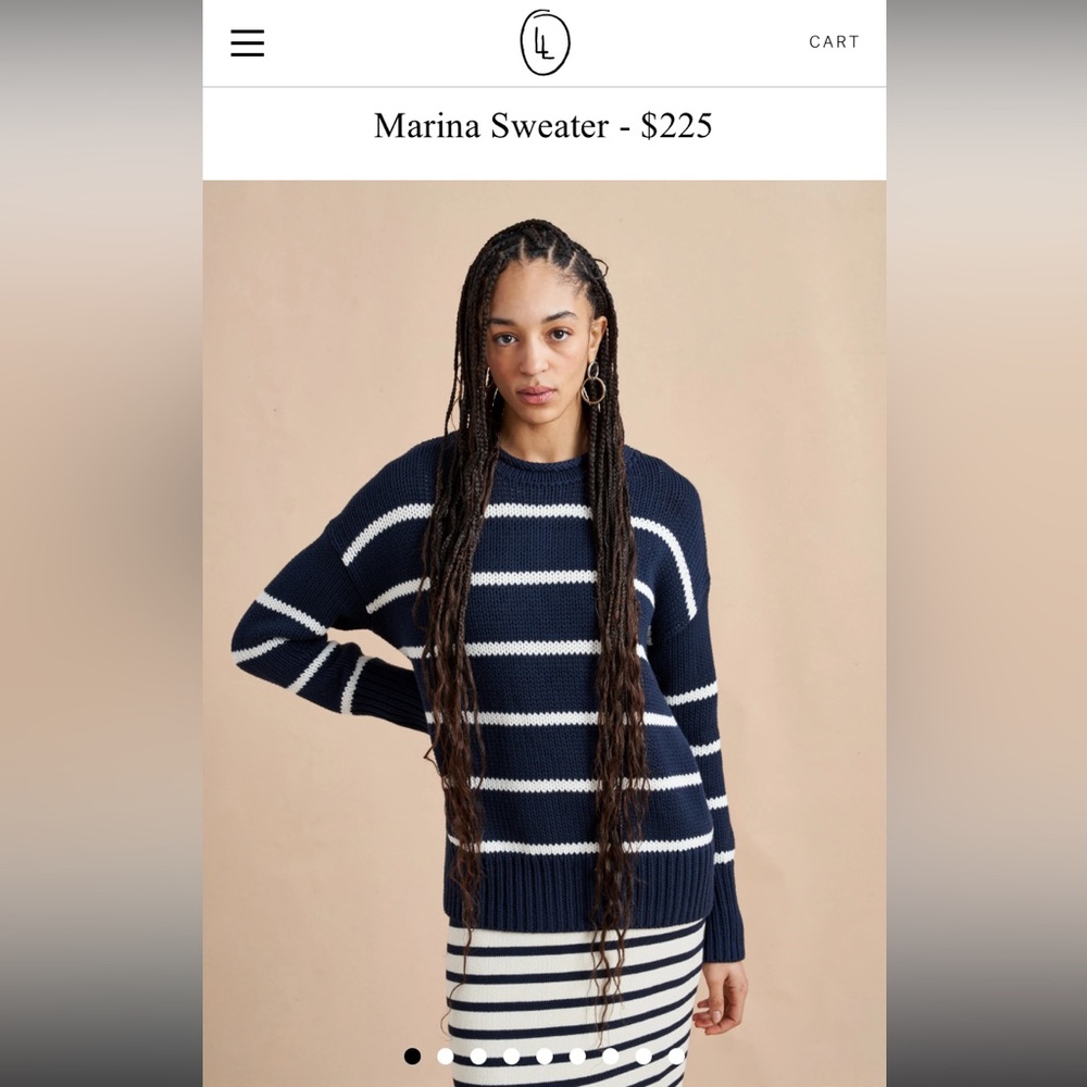 NWOT La Ligne navy cotton Marin sweater
